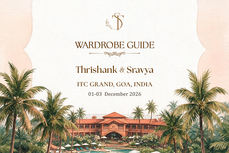 Sravya and Thrishank wedding wardrobe guide cover